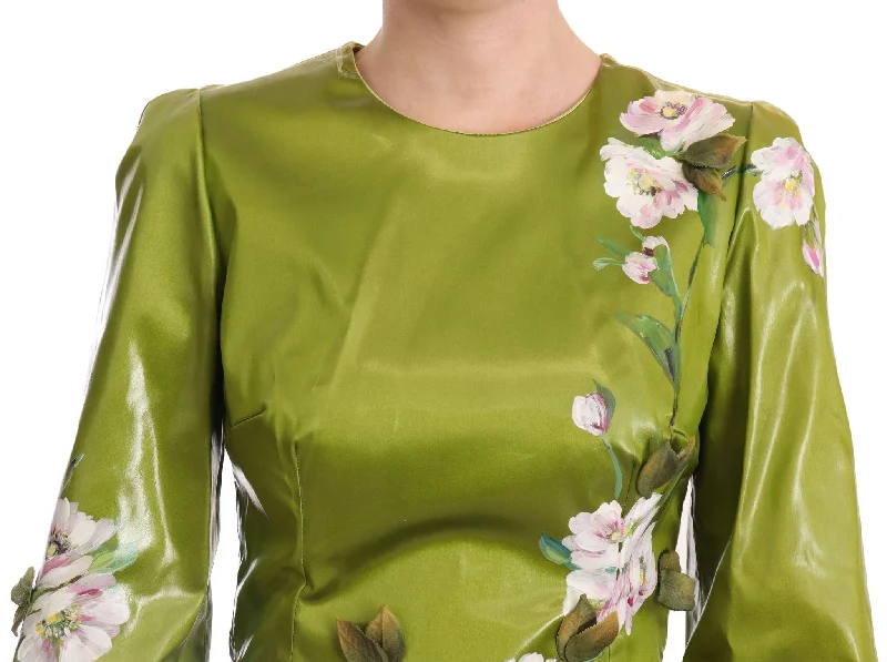 Dolce & Gabbana  Floral Printed Leather Dress