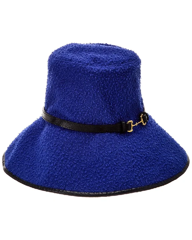 Gucci Wool Leather-Trim Hat