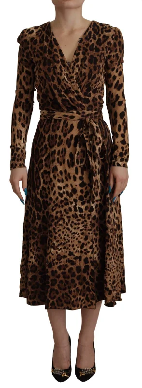 Dolce & Gabbana  Leopard Print Wrap Dress