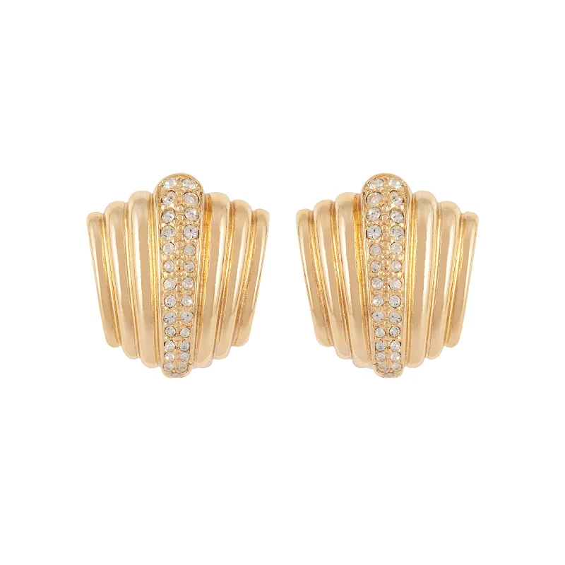 1980s Vintage Christian Dior Deco Revival Clip-On Earrings