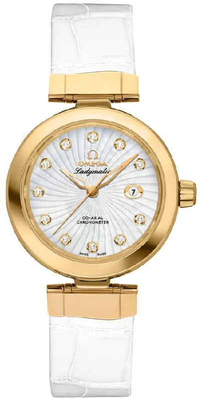Omega De Ville Ladymatic 18k Yellow Gold Women's Watch 425.63.34.20.55.002