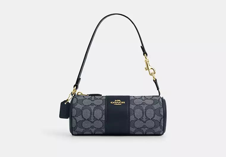 Coach Nolita Barrel Bag In Signature Jacquard Midnight Navy 