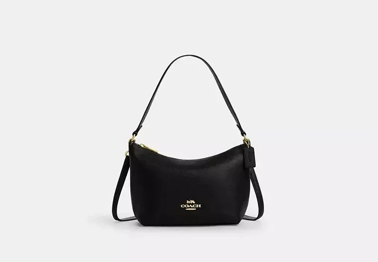 Coach Zip Top Shoulder Bag Black 