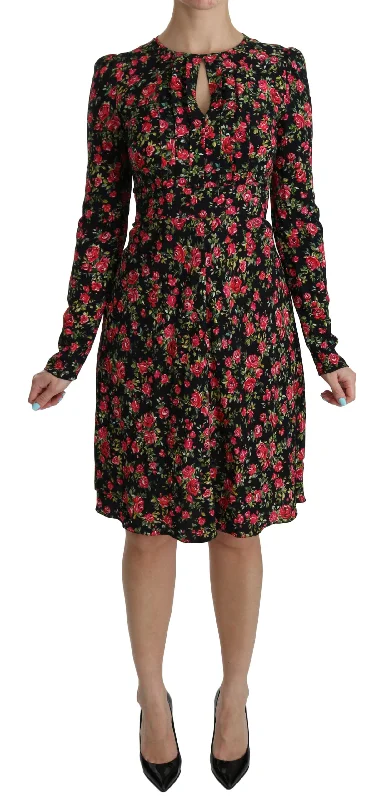 Dolce & Gabbana  Floral Print Silk Midi Dress