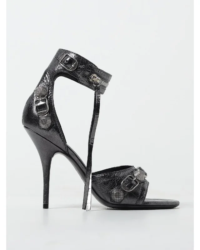 Balenciaga Knife Zip Sandal Heels Women Grey