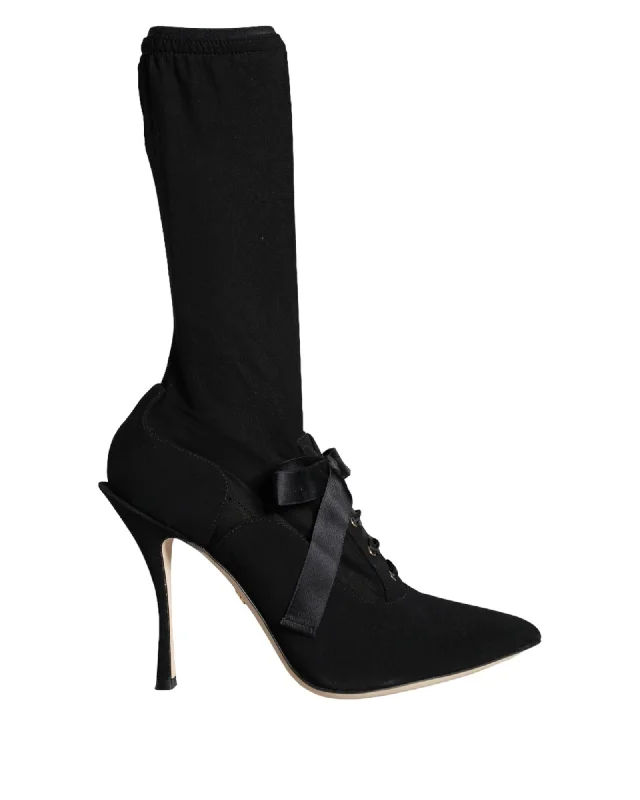 Dolce & Gabbana  Lace-Up Booties Black