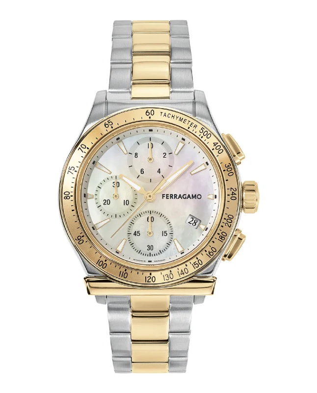 Ferragamo Womens Ferragamo 1927 Two Tone 38mm Bracelet Fashion Watch