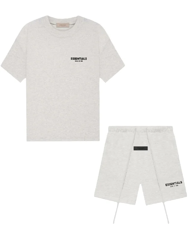 Fear of God Essentials T-Shirt & Shorts (SS22) Set in Light Oatmeal