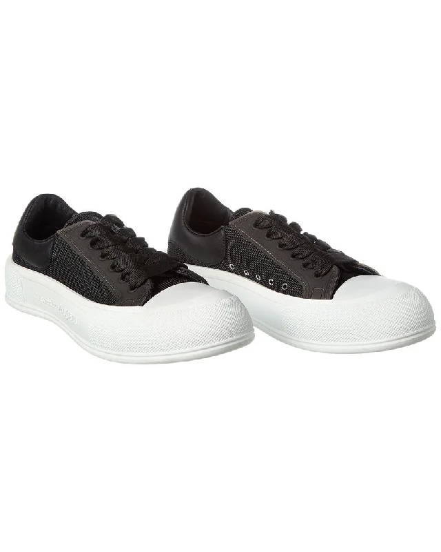 Pre-Owned Alexander Mcqueen Leather-Trim Sneaker (Authentic Pre-Loved)