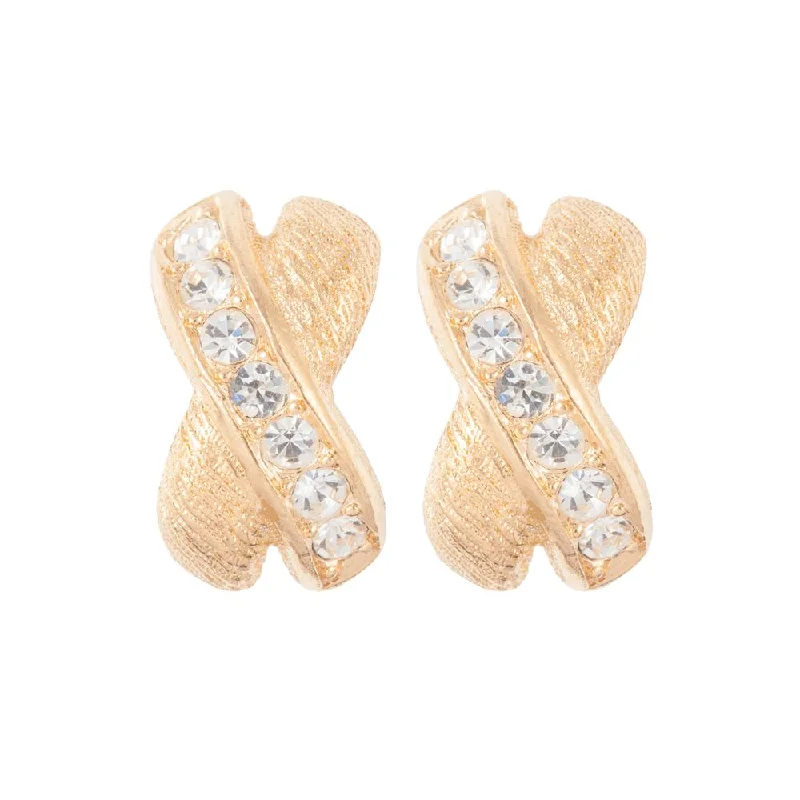 1970s Vintage Christian Dior Criss Cross Clip-On Earrings