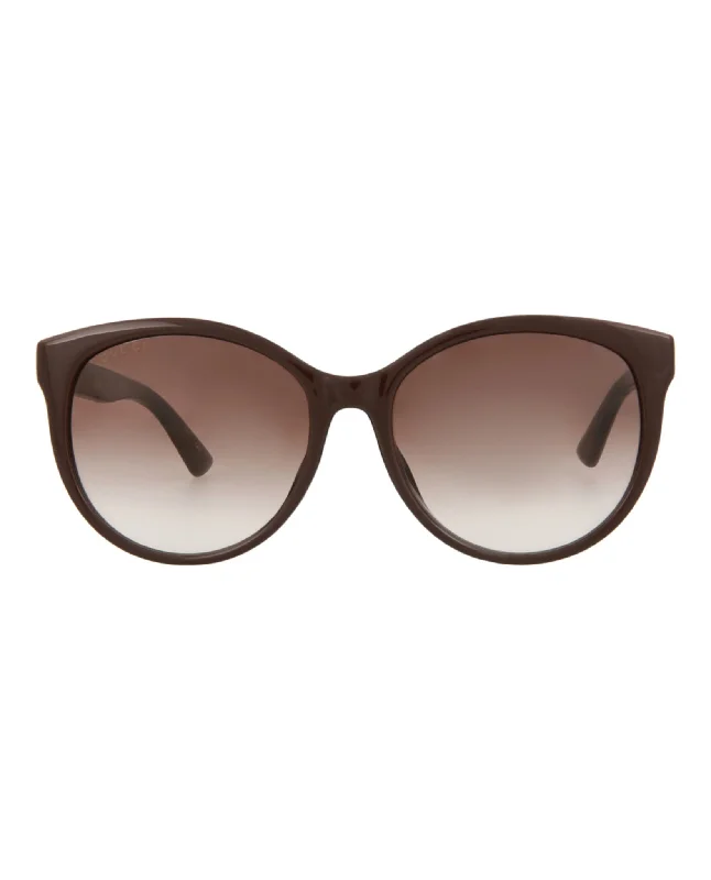 Gucci Womens Cat Eye Brown Brown Brown Fashion Designer Eyewear
