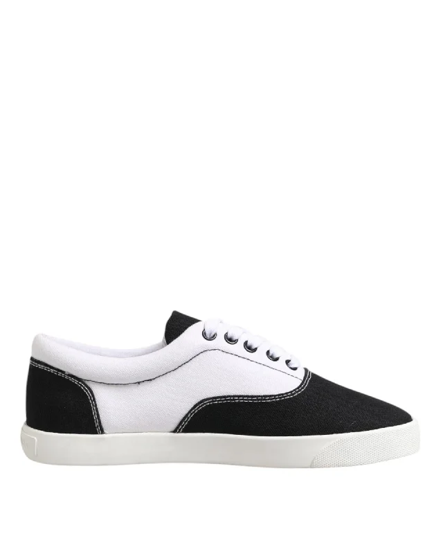 Dolce & Gabbana Canvas LaceUp Sneakers Men Black And White