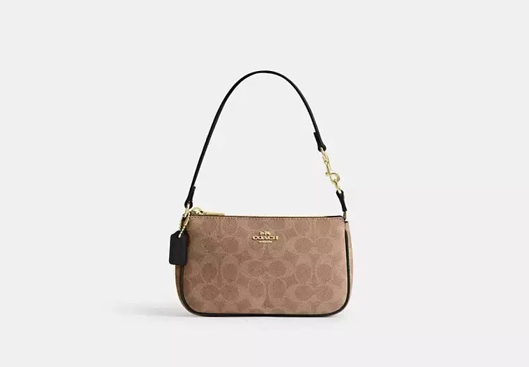 Coach Nolita 19 In Signature Canvas Tan Black 