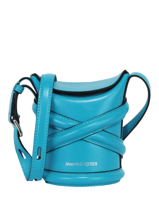 Alexander McQueen Womens Mini Curve Leather Bucket Bag