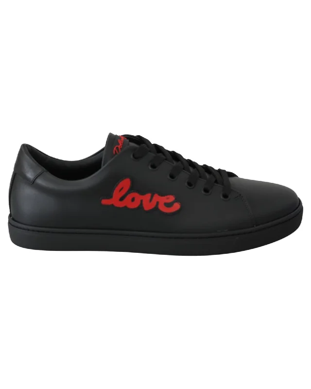 Dolce & Gabbana  Love Sneakers Black Leather Men's