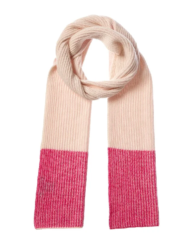 Forte Cashmere Plaited Border Stripe Cashmere Scarf