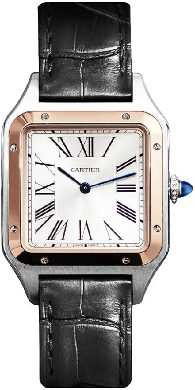 Cartier Santos-Dumont Large Silver Dial Men's Watch W2SA0011