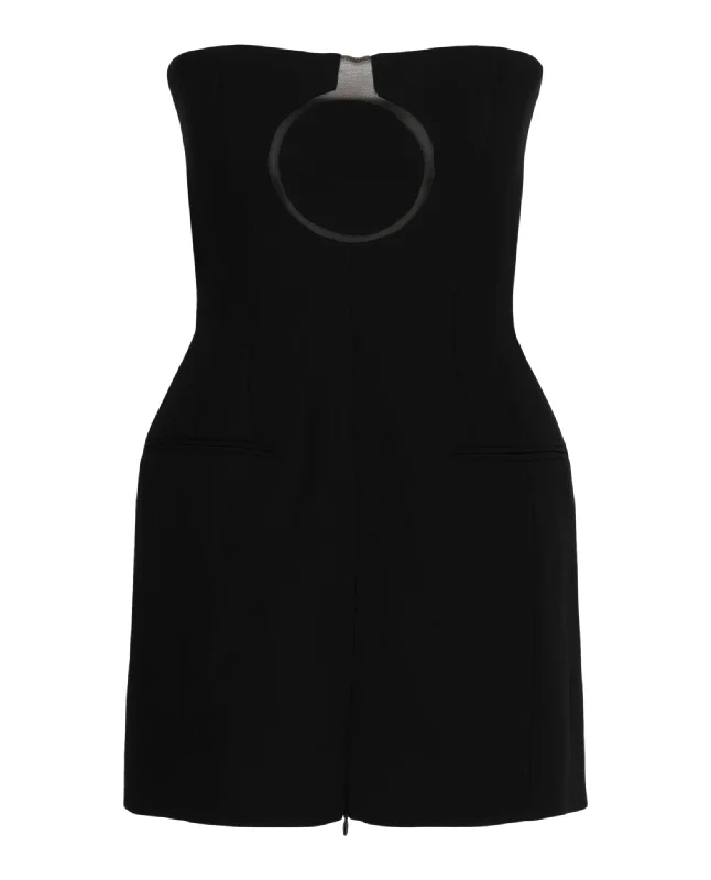 Ferragamo Womens Strapless Wool Mini Dress