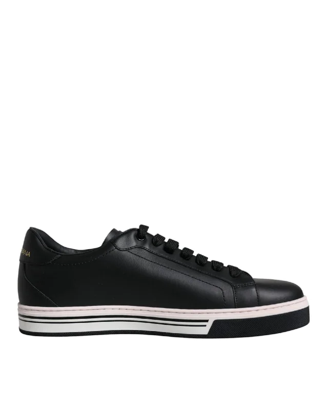 Dolce & Gabbana Leather Low Top Lace-Up Sneakers with Rubber Sole