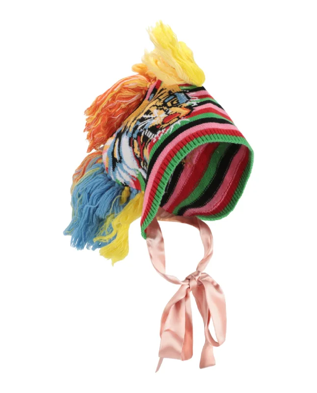 Gucci Womens Knitted Tiger Head Mohawk Beanie