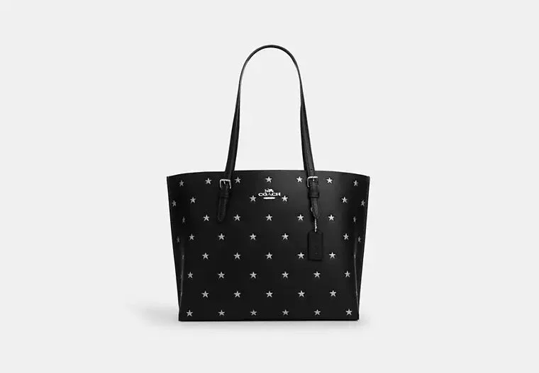 Coach Mollie Tote Bag With Star Print Black 