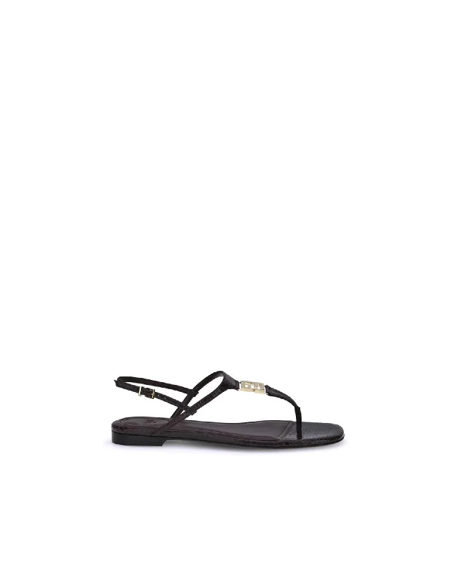 Fendi Leather Buckle Sandals Women Purple