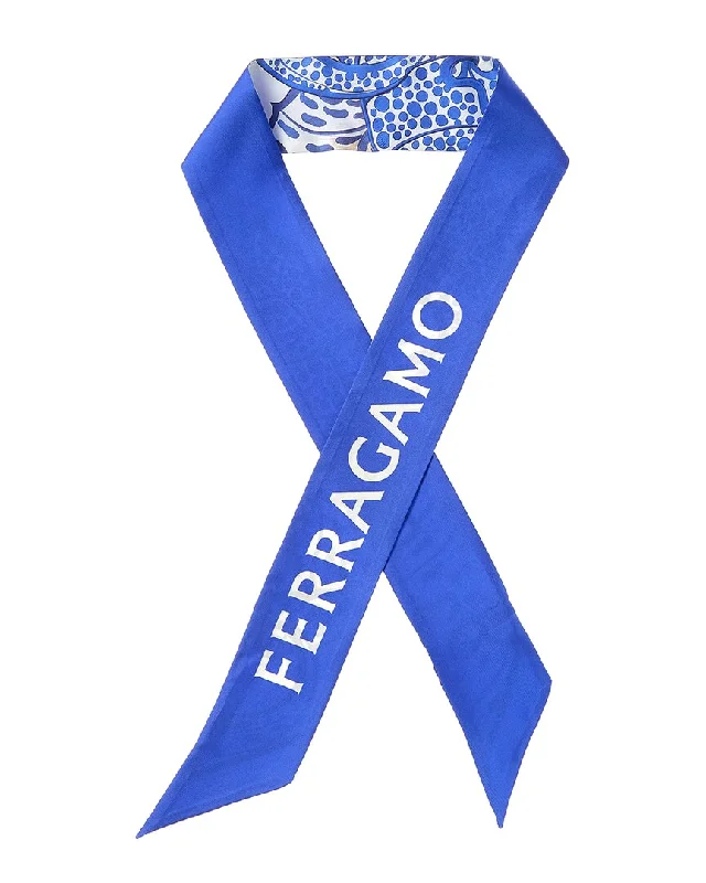 Ferragamo Logo Printed Silk Scarf