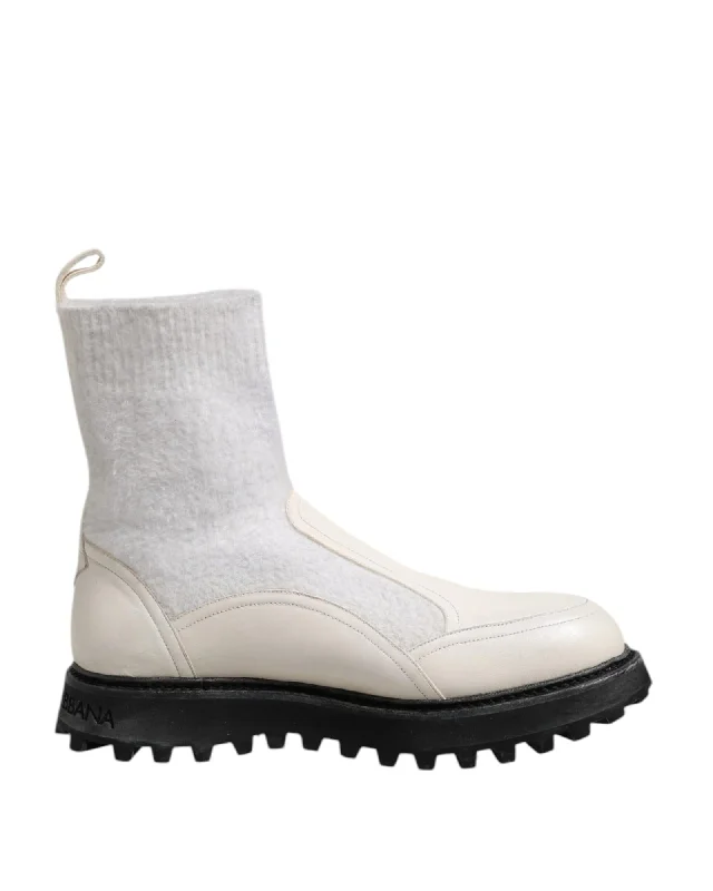 Dolce & Gabbana Ankle Boots Lug Sole Men White