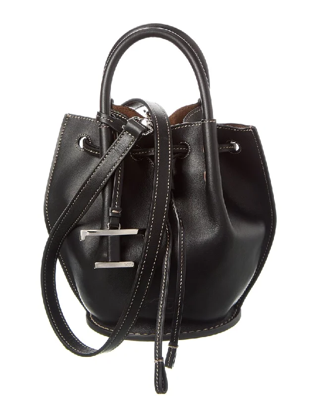 Tod’S Logo Mini Leather Bucket Bag
