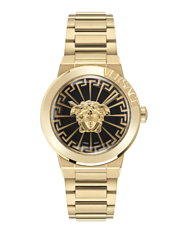 Versace Womens Medusa Infinite IP Yellow Gold 38mm Bracelet Fashion Watch