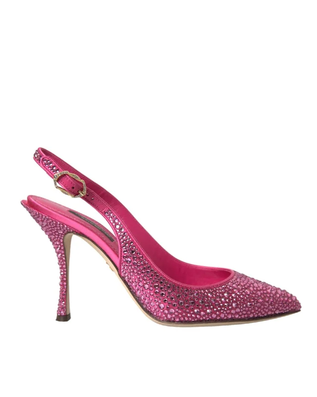Dolce & Gabbana  Crystal Slingback Pumps - Pink