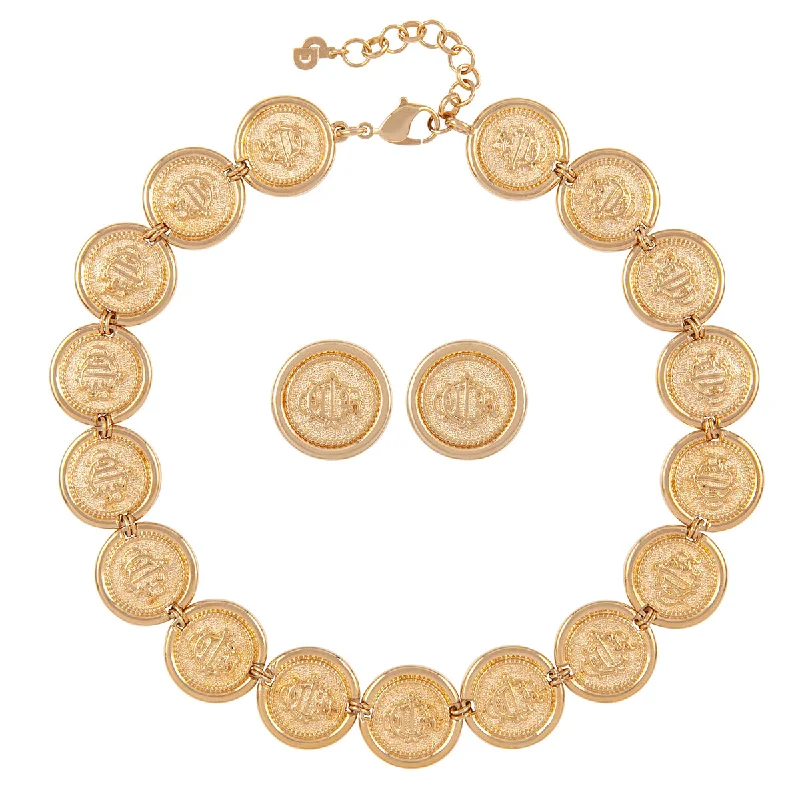 1980s Vintage Christian Dior Earring and Necklace Set