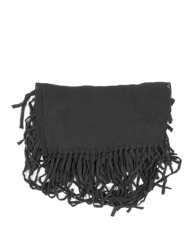 Bottega Veneta Black Silk Shawl