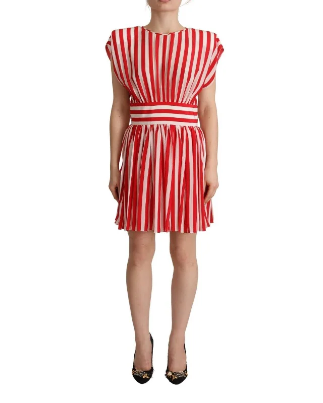 Dolce & Gabbana  Red and White Striped Mini Dress