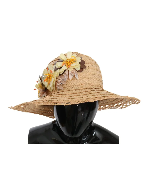 Dolce & Gabbana  Straw Hat With Flower Applique
