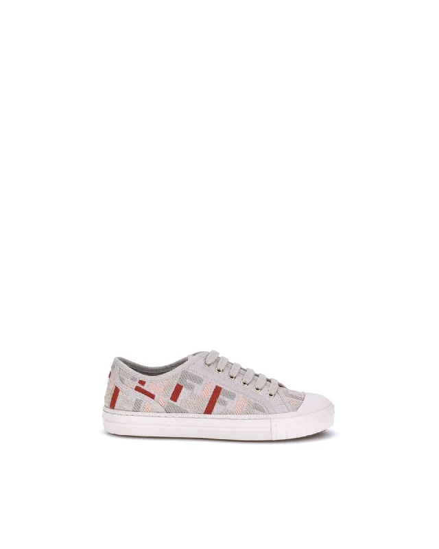 Fendi Logo Pattern LowTop Sneakers Women Multicolor