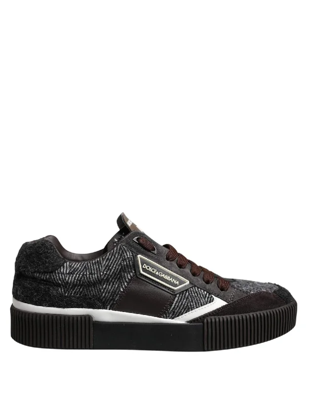 Dolce & Gabbana Portofino Tweed LowTop Sneakers Men Multicolor