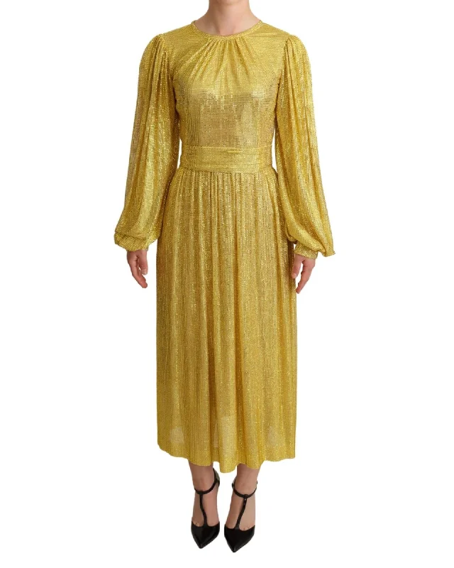 Dolce & Gabbana  Chainmail Midi Dress - Gold