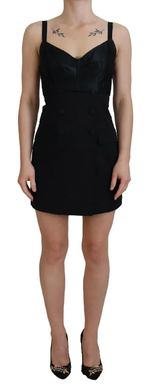 Dolce & Gabbana  Black Silk Crepe Mini Dress