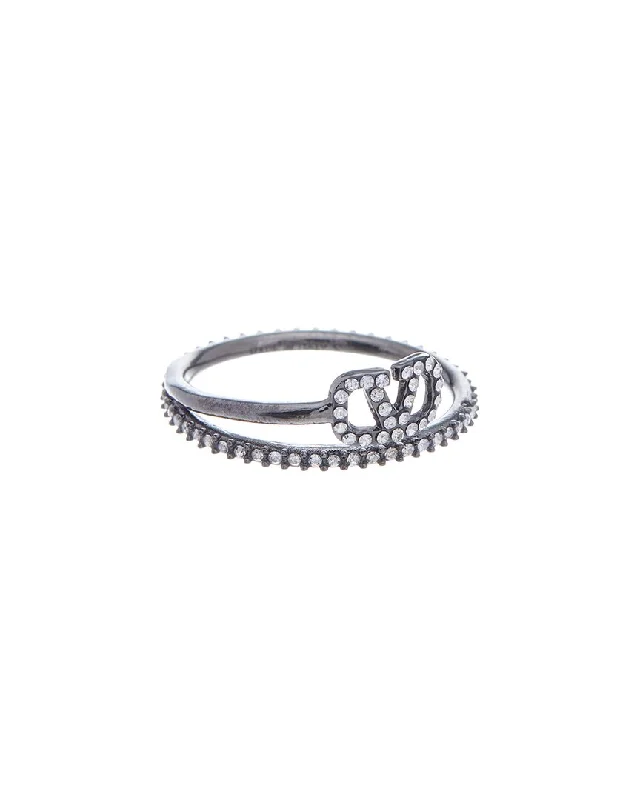 Valentino Crystal Vlogo Signature Ring