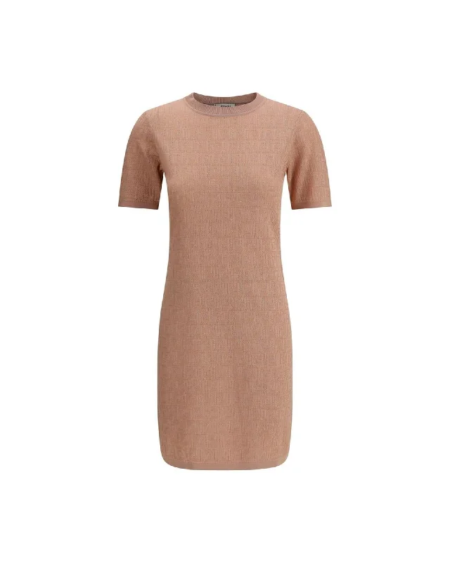 Fendi KneeLength Patterned Dress Women Multicolor Dresses