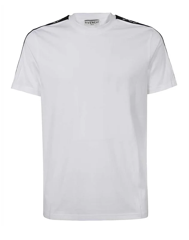 Givenchy Slim Fit Refracted Sleeve Logo T-Shirt in White