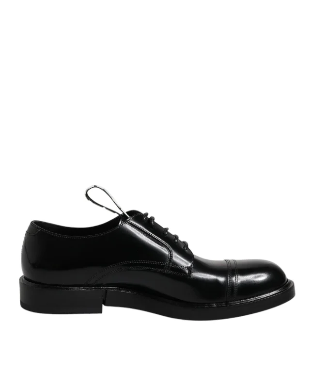 Dolce & Gabbana Leather Oxford Shoes Classic Style Men Black