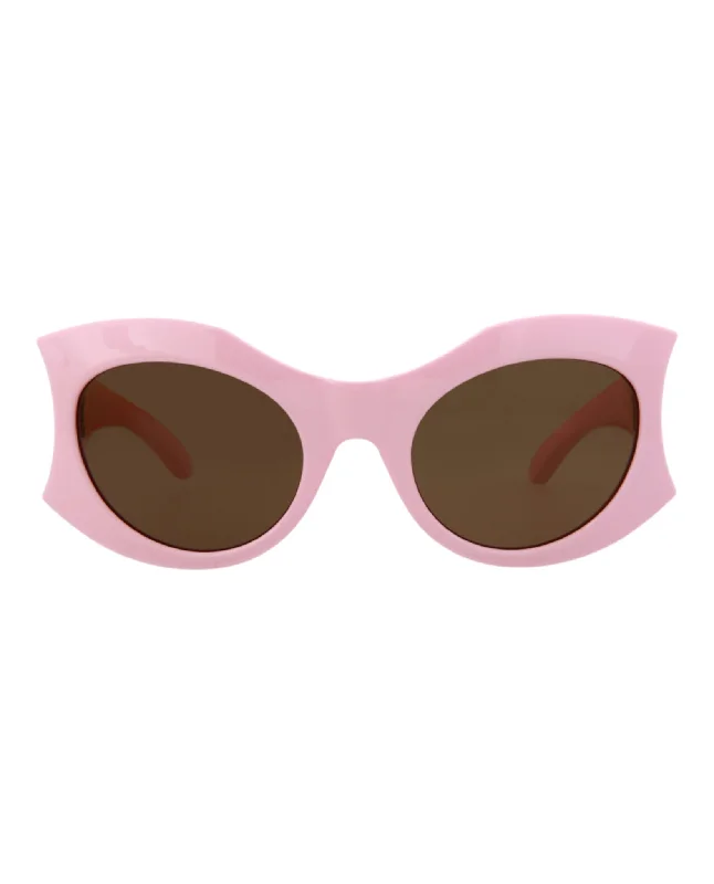 Balenciaga Womens Cat Eye Pink Pink Brown Fashion Designer Eyewear