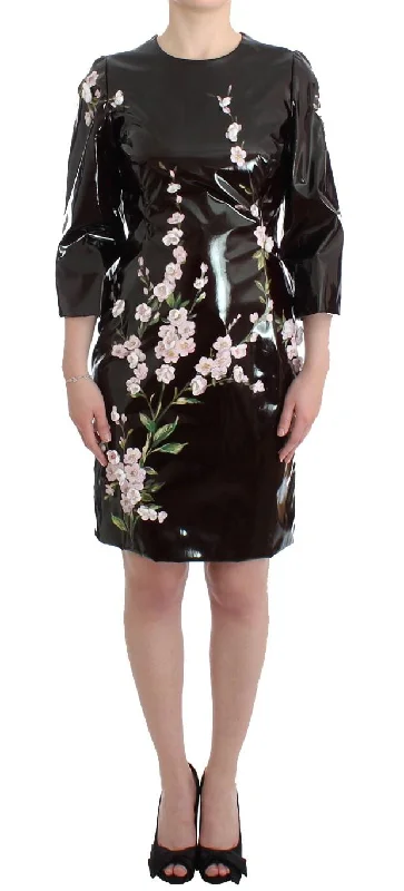 Dolce & Gabbana  Floral Patent Leather Dress