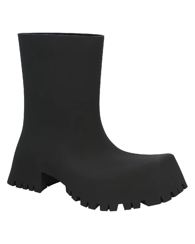 Balenciaga Cropped Rubber Boots Black Women Black | Black