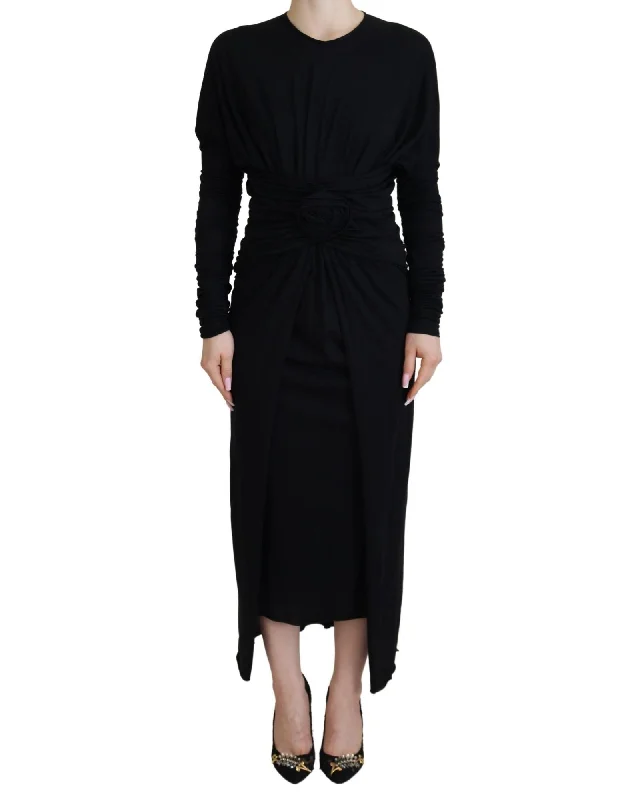 Dolce & Gabbana  Rose Jersey Dress Black