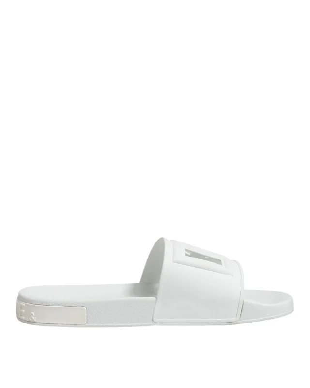 Dolce & Gabbana Logo Slide Sandals Men White