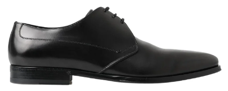 Dolce & Gabbana  Mens Black Leather Laceup Derby Shoes