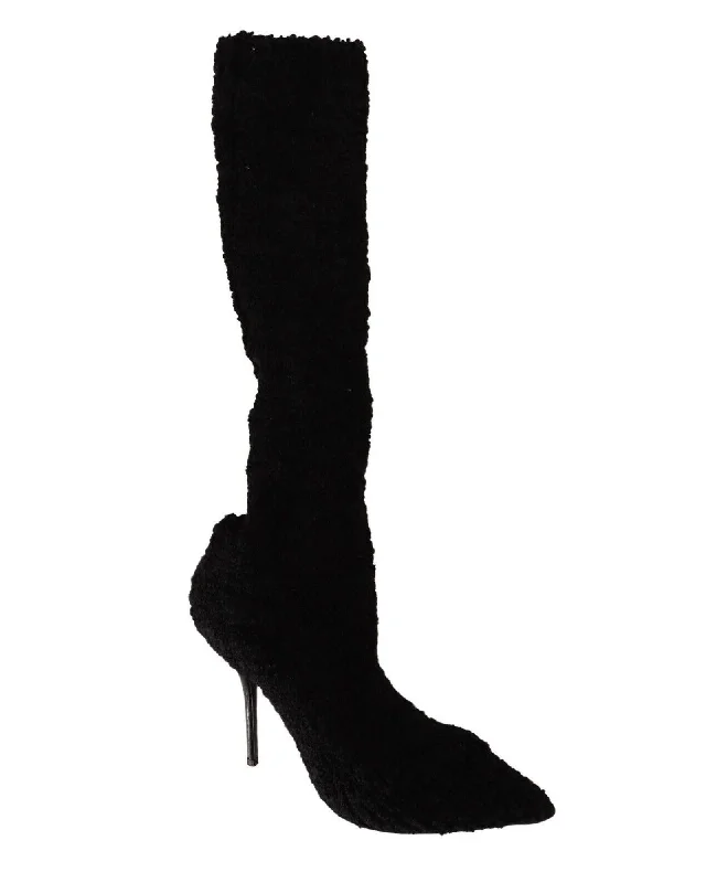 Dolce & Gabbana  Shearling Knee-High Boots